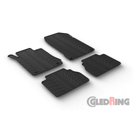 Rubbermatten passend voor Mercedes E-Klasse W210 1995-2003 (T profiel 4-delig + montageclips)