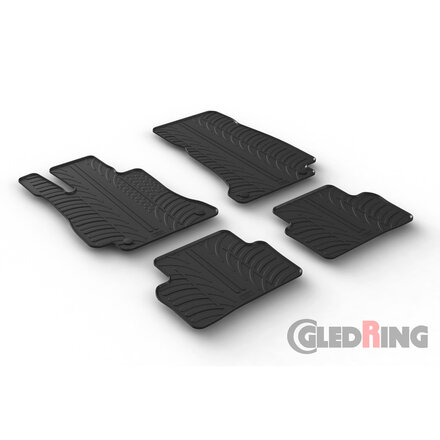 Gledring Rubbermatten passend voor Mercedes E-Klasse W213 Sedan/SW 3/2016- (T profiel 4-delig + montageclips)