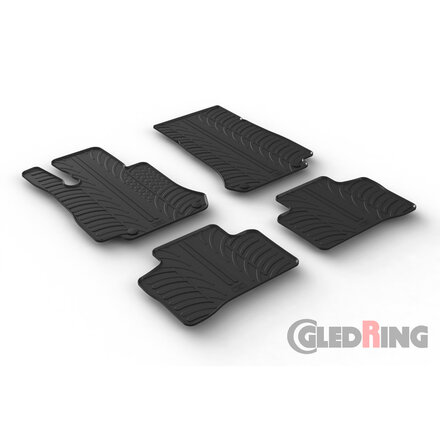Gledring Rubbermatten passend voor Mercedes GLC X253 2015-2022 & GLC Coupe C253 2016-2022 (T profiel 4-delig + montageclips)