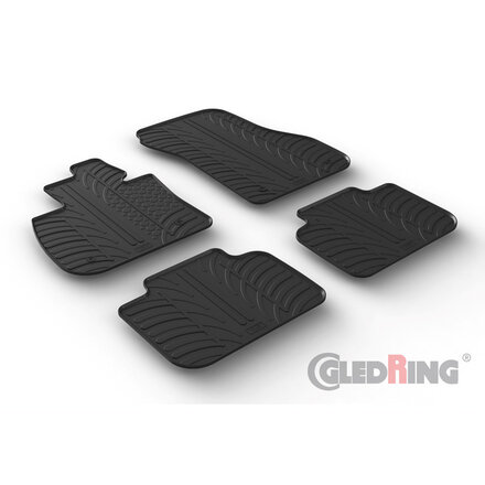 Gledring Rubbermatten passend voor BMW X2 F39 2/2018- (T profiel 4-delig + montageclips)