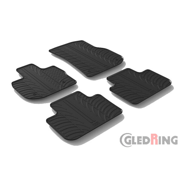 Gledring Rubbermatten passend voor BMW X3 (G01) 11/2017- & iX3 (G08) 2020- (T profiel 4-delig + montageclips)