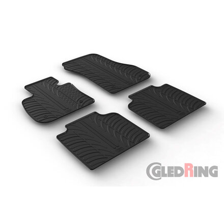 Gledring Rubbermatten passend voor BMW 2-Serie F46 Gran Tourer 2015- (T profiel 4-delig + montageclips)