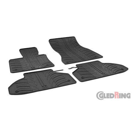 Gledring Rubbermatten passend voor BMW X6 (F16) 2014-2019 (T profiel 4-delig + montageclips)