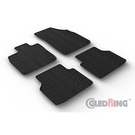 Gledring Rubbermatten passend voor Skoda Enyaq iV 2020- & Enyaq Coupe iV 2022- (T profiel 4-delig + montageclips)