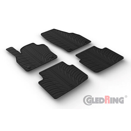 Gledring Rubbermatten passend voor Skoda Kamiq 9/2019- (T profiel 4-delig + montageclips)