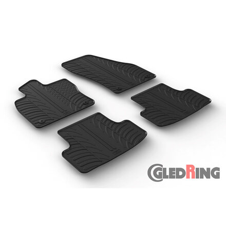 Gledring Rubbermatten passend voor Skoda Karoq 7/2017- (T profiel 4-delig + montageclips)