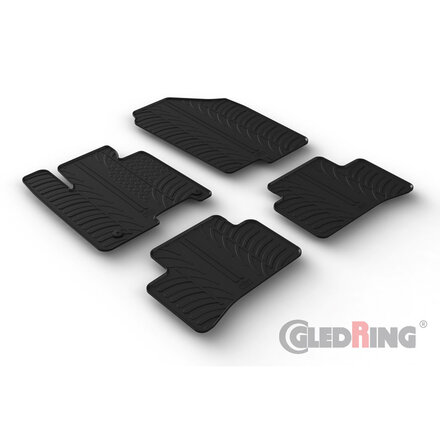 Gledring Rubbermatten passend voor Hyundai Tucson (NX4E) 48V Mild Hybrid 2020- excl. Full Hybrid (T profiel 4-delig + montageclips)