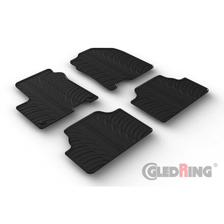Gledring Rubbermatten Hyundai Kona EV 4/2018- (T profiel 4-delig + montageclips)