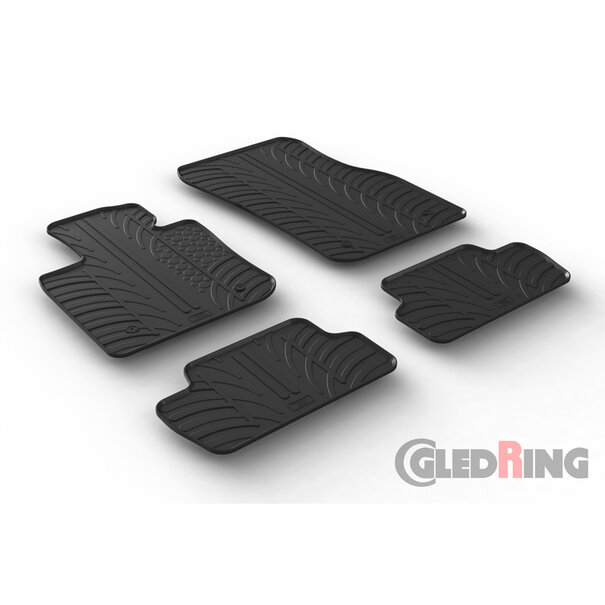 Gledring Rubbermatten passend voor Mini F56 3-deurs 2014- (T profiel 4-delig + montageclips)