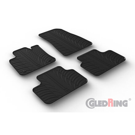 Gledring Rubbermatten passend voor Volvo C40 Recharge 2021- (T profiel 4-delig + montageclips)