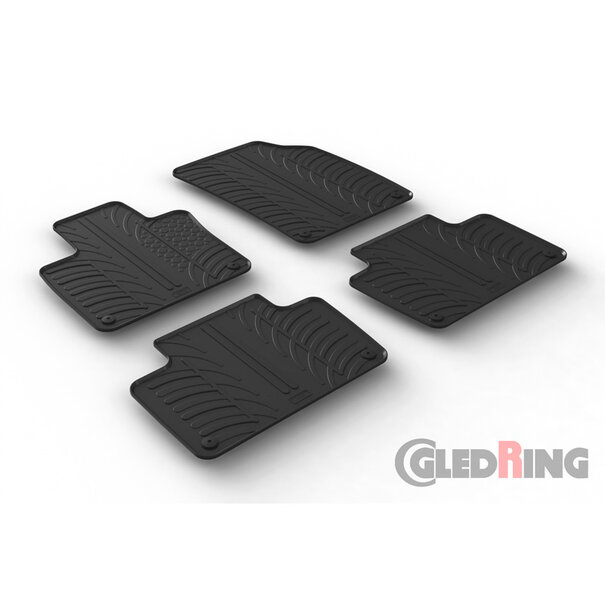 Gledring Rubbermatten passend voor Volvo XC90 3/2015- (T profiel 4-delig + montageclips)