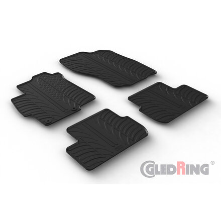 Gledring Rubbermatten Mitsubishi Lancer VIII Sedan 2008-2017 (T profiel 4-delig + montageclips)