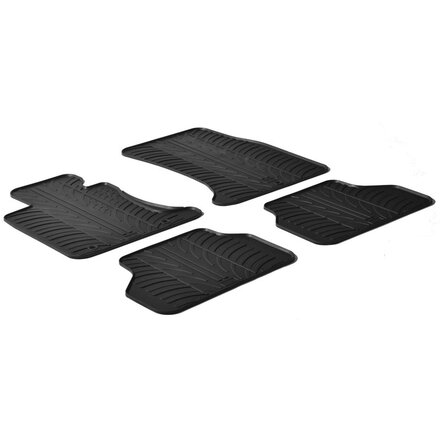 Rubbermatten passend voor BMW 5 serie E60/E61 2004-2010 (T profiel 4-delig + montageclips)