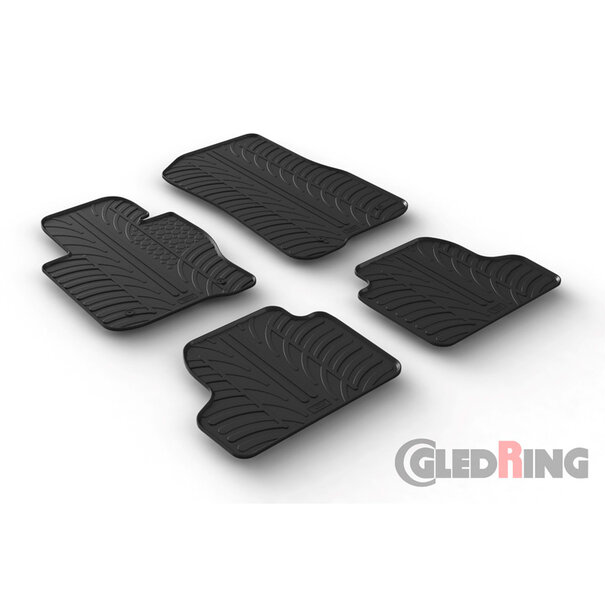 Gledring Rubbermatten passend voor BMW 4 serie F32 automaat 2013-2020 (T profiel 4-delig + montageclips)