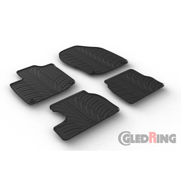 Gledring Rubbermatten passend voor Honda Civic Diesel 2012-2017 (T profiel 4-delig + montageclips)
