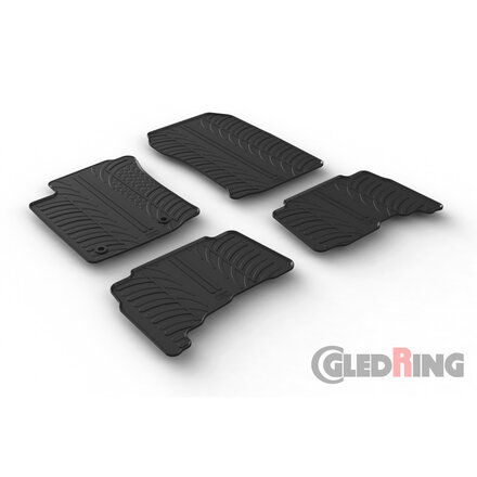 Rubbermatten passend voor Toyota Landcruiser Automaat 2013- (T profiel 4-delig + montageclips)