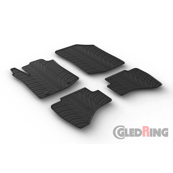Gledring Rubbermatten passend voor Toyota Aygo 2014-2022 (T profiel 4-delig + montageclips)