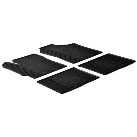 Gledring Rubbermatten passend voor Toyota Yaris 5 deurs 2011-2017 & 2017-2020 (T profiel 4-delig + montageclips)