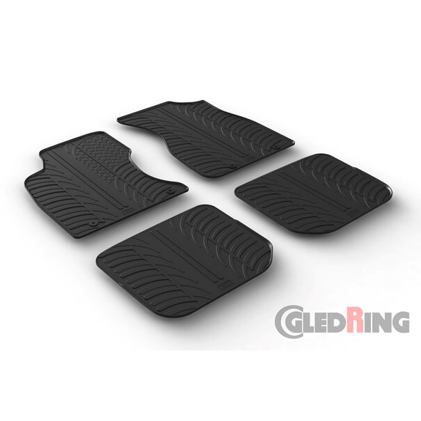Gledring Rubbermatten passend voor Audi A4 1996-2000 (T profiel 4-delig + montageclips)