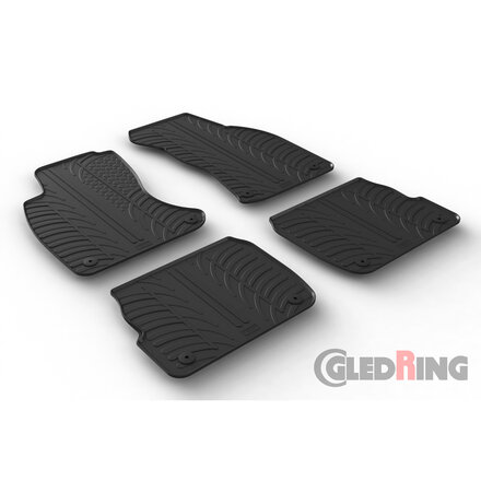 Rubbermatten passend voor Audi A6 1997-2004 (T profiel 4-delig + montageclips)