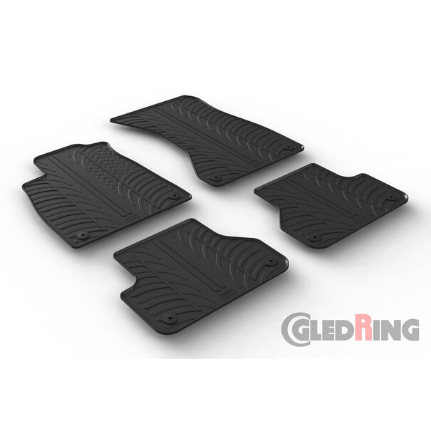 Gledring Gledring Rubbermatten Audi A4 2015-2021 & FL 2021- (T profiel 4-delig + montageclips)