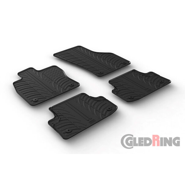 Gledring Rubbermatten passend voor Audi A3 (8V) HB/Sportback/Sedan 2012-2020 (T profiel 4 delig + montageclips)