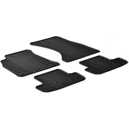 Rubbermatten passend voor Audi A5 2007-2016 (T profiel 4-delig + montageclips)