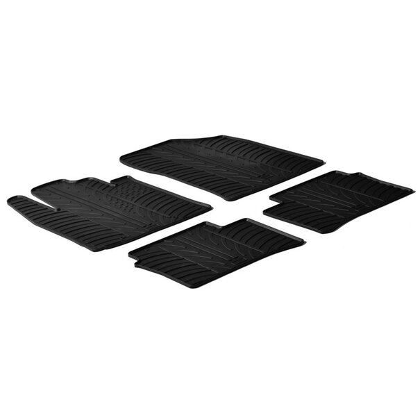 Gledring Rubbermatten passend voor Kia Picanto 2011-2017 (T profiel 4-delig + montageclips)