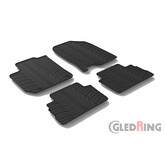 Gledring Rubbermatten Hyundai Kona 7/2017-12/2022 excl. Hybrid/EV (T profiel 4-delig + montageclips)