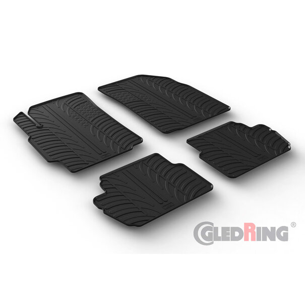 Gledring Rubbermatten passend voor Chevrolet Spark 2010- (T profiel 4-delig)