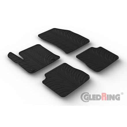 Gledring Rubbermatten passend voor Peugeot e-2008 II 2020- & Citroën e-C4 III 2020- (T profiel 4-delig + montageclips)