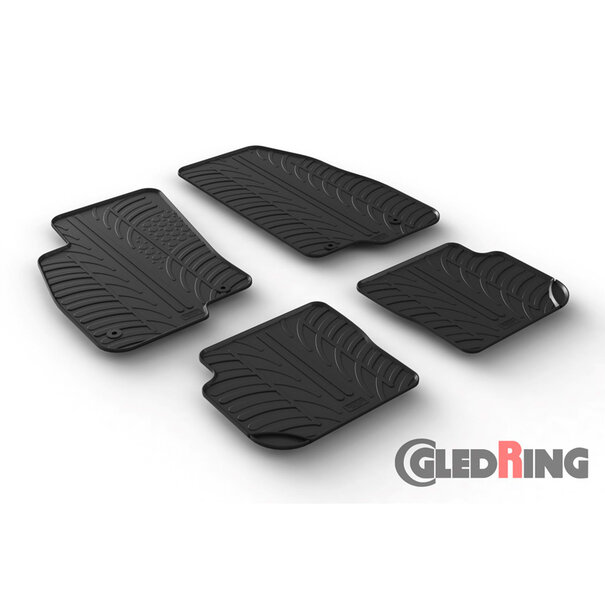 Gledring Rubbermatten passend voor Fiat Punto 2014- (T profiel 4-delig + montageclips)