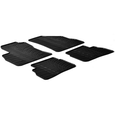 Gledring Rubbermatten passend voor Fiat Doblo 5-deurs 2010-2023 & Opel Combo 5-deurs 2011-2018 (Half Cargo) (T profiel 4-delig + montageclips)