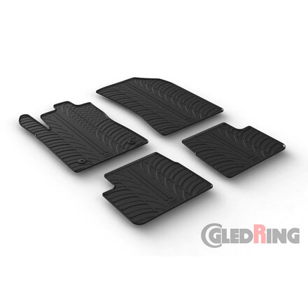 Gledring Rubbermatten passend voor Citroën C3 2016-2024 (T profiel 4-delig + montageclips)