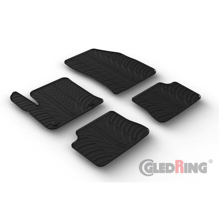 Gledring Rubbermatten passend voor Peugeot e-208 II & Opel e-Corsa F 2019- / Mokka-e 2020- (T profiel 4-delig + montageclips)