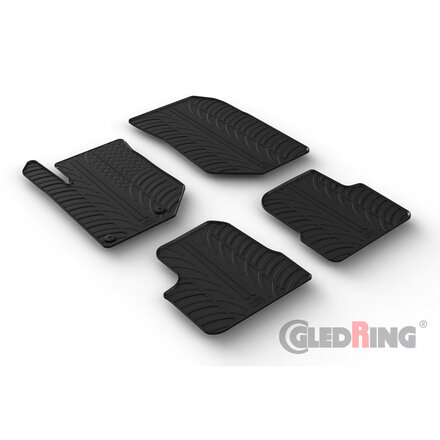 Gledring Rubbermatten passend voor Peugeot 208 II 2019- / 2008 II 2020- & Opel Corsa F 2019- / Mokka 2020- excl. Electric/MHEV (T profiel 4-delig + montageclips)