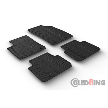 Gledring Rubbermatten passend voor Opel Crossland X 6/2017-1/2021 (T profiel 4-delig + montageclips)