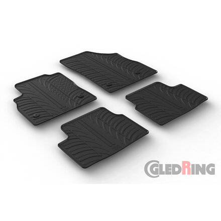Gledring Rubbermatten passend voor Opel Astra K 5 deurs & Sportstourer 6/2015- (handgeschakeld) (T profiel 4-delig + montageclips)