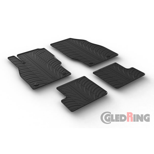 Gledring Rubbermatten passend voor Opel Adam 2013- (T Profil 4- delig + montageclips)