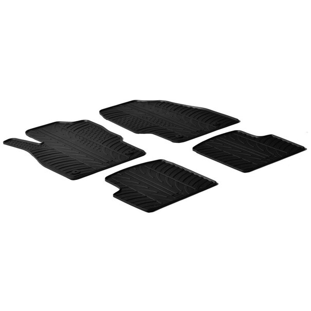 Gledring Rubbermatten passend voor Opel Corsa D 2006-2014 (T profiel 4-delig + montageclips)