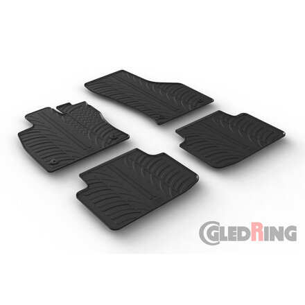 Gledring Rubbermatten passend voor Volkswagen Passat 3G Sedan/Variant 2014-2023 (T profiel 4-delig + montageclips)