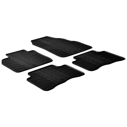 Rubbermatten passend voor Volkswagen Golf IV 5 deurs/Bora/Beetle & Seat Leon/Toledo 1M & Skoda Octavia I (T profiel 4-delig + montageclips)