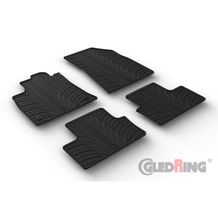 Gledring Rubbermatten Renault Clio V HB 9/2019- & Mitsubishi Colt VII 2023- (T profiel 4-delig + montageclips)