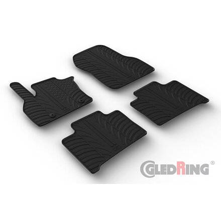 Gledring Rubbermatten passend voor Renault Zoe I 2012-2019 & II 2019- (T profiel 4-delig + montageclips)