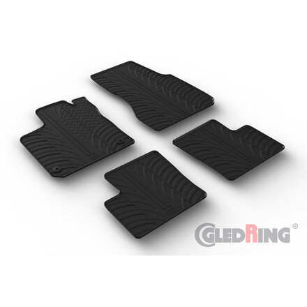 Gledring Rubbermatten passend voor Renault Twingo E-Tech 2020- (T profiel 4-delig + montageclips)