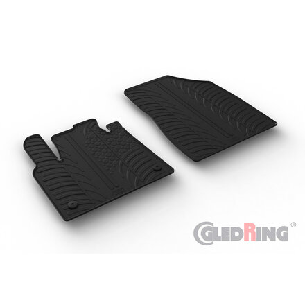 Gledring Rubbermatten passend voor Renault Kangoo Cargo & Mercedes Citan Box (W420) & Nissan Townstar 2021- (T profiel 2-delig)
