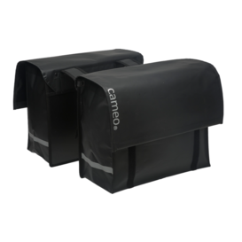 New Looxs Dubbele Fietstas  Cameo Bisonyl Dull Black -  46 Liter - Zwart