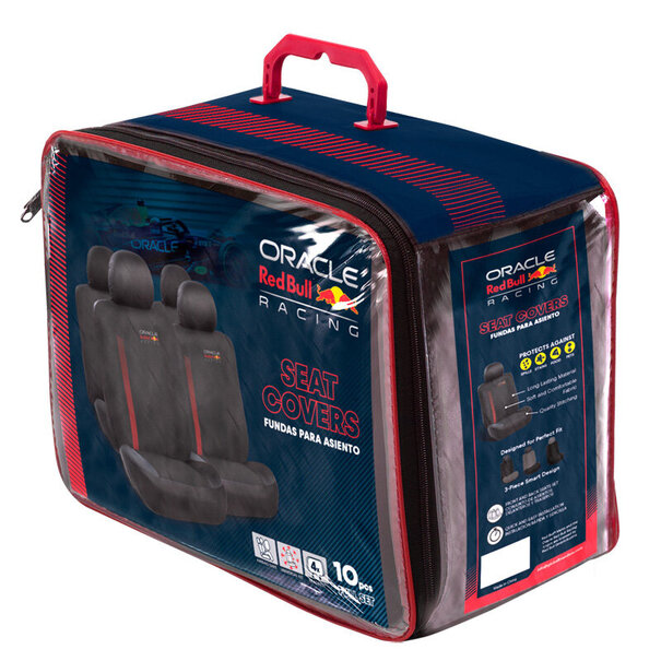 Red Bull Racing Red Bull Oracle Universele stoelhoezenset MV1 - 10-delige set - Zwart/Rood - geschikt voor Side-Airbags