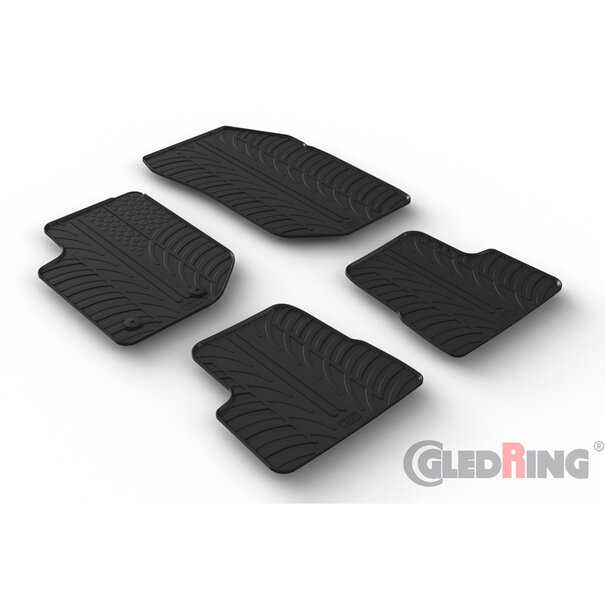 Gledring Rubbermatten  -  Jeep Avenger (J2) (benzine) 2023- (T profiel 4-delig + montageclips)