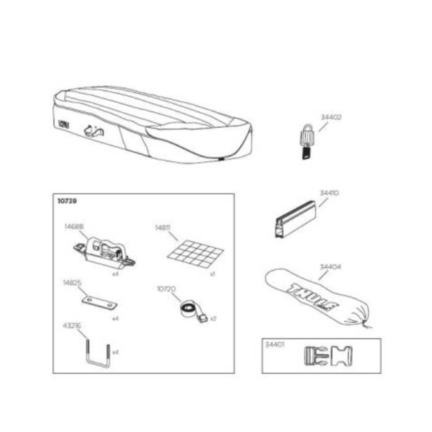 Thule Thule Easysnap 80 mm - Voor diverse Thule Dakkoffers (Ranger & Ocean)